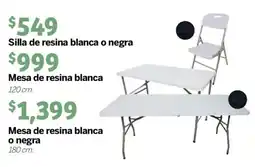 Soriana Mercado Silla de resina blanca o negra oferta