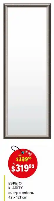 Woolworth Espejo Klarity 42 x 121cm oferta
