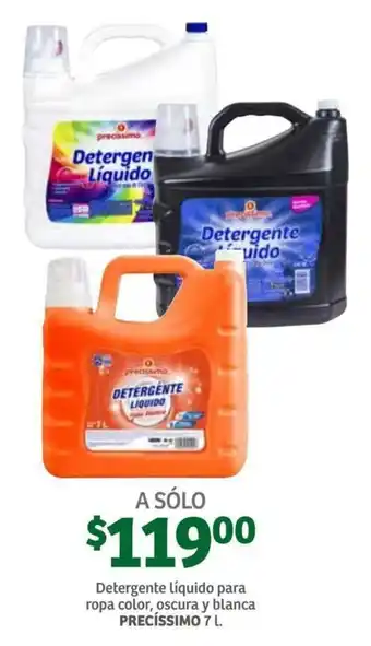 Soriana Súper Detergente Líquido para Ropa Color, Oscura y Blanca Precíssimo 7L oferta