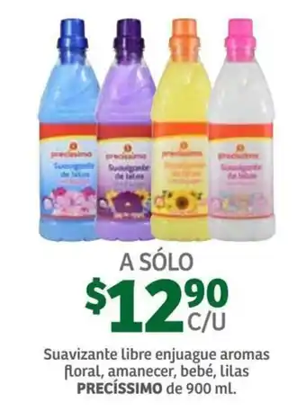 Soriana Súper Suavizante Libre Injuague Aromas Floral, Amanecer, Bebé, Lilas Precíssimo 900ml oferta