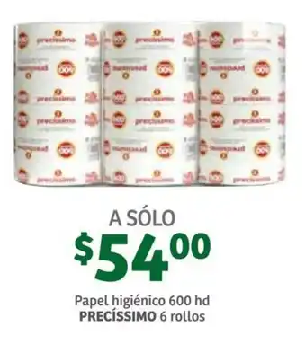 Soriana Súper Papel Higiénico Precíssimo 600 hojas 6 rollos oferta