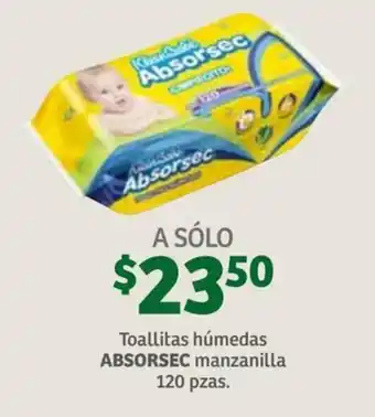 Soriana Súper Toallitas Húmedas Absorsec Manzanilla 120 pzas oferta