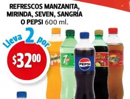 Farmacias Guadalajara Refrescos manzanita, mirinda, seven, sangría o pepsi oferta