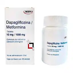 Farmacias Benavides 10 mg Dapagliflozina/1000 mg Metformina oferta