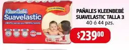 Farmacias Guadalajara Kleen Bebé Suavelastic pañales talla 3 oferta
