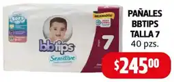 Farmacias Guadalajara Bbtips sensitive pañales talla 7 oferta