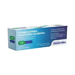 Farmacias Benavides Jeringas Hipodérmicas 3 ml, 21 G x 32 mm oferta