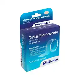 Farmacias Benavides Cinta Microporosa color Piel 2.5 cm x 5 m oferta