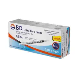 Farmacias Benavides Jeringas para Insulina U-100 0.5 ml 31 g x 6 mm oferta