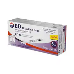 Farmacias Benavides Jeringas Insulina U-100 0.3ml 31g x 6mm oferta