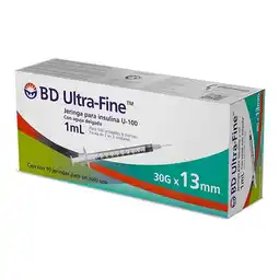 Farmacias Benavides Jeringas para Insulina U-100 1 ml 30 g x 13 mm oferta
