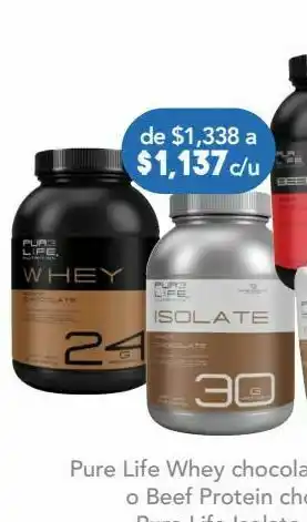 Pure life whey chocolate, isolate chocolate o beef protein chocolate 1.36kg.