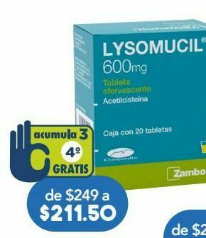 Farmacia San Pablo Lysomucil efervescente 600mg 20 tabletas oferta