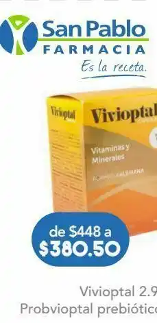 Farmacia San Pablo Vivioptal 2.94mg 90 cápsulas. oferta