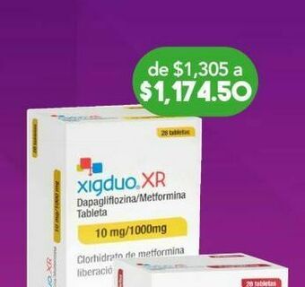 Farmacia San Pablo Xigduo xr 10mg/1000mg 28 tabletas oferta