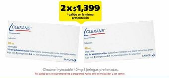 Farmacia San Pablo Clexane inyectable 40mg 2 jeringas prellenadas oferta