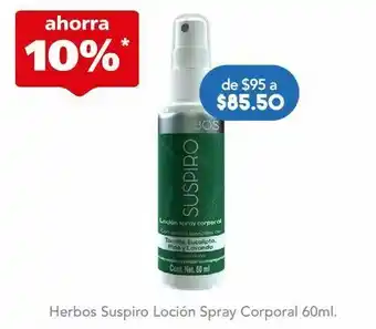 Farmacia San Pablo Herbos suspiro loción spray corporal 60ml. oferta