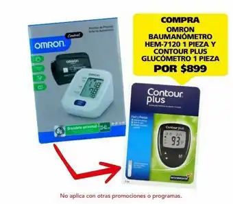 Farmacia San Pablo Omron baumanómetro hem-7120 1 pieza y contour plus glucómetro 1 pieza oferta