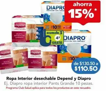 Farmacia San Pablo Diapro ropa interior pants grande 10 pezas. oferta