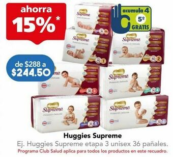 Farmacia San Pablo Huggies supreme etapa 3 unisex 36 pañales oferta