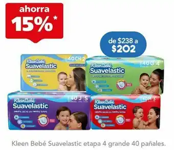 Farmacia San Pablo Kleen bebé suavelastic etapa 4 grande 40 pañales oferta