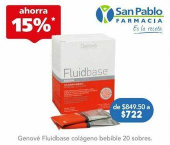 Farmacia San Pablo Genové fluidbase colágeno bebible 20 sobres. oferta