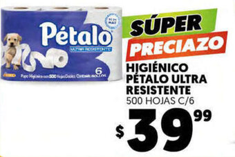Merco Higiénico Pétalo Ultra Resistente 500 Hojas C/6 oferta