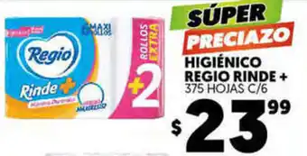 Merco Higiénico Regio Rinde+ 375 Hojas C/6 oferta