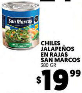 Merco Chiles Jalapeños En Rajas San Marcos 380gr oferta