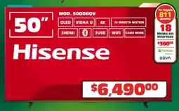 Soriana Híper Hisense smart tv 50" oferta