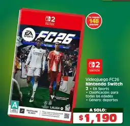 Soriana Híper Nintendo switch videojuego fc26 oferta