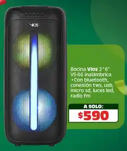 Soriana Híper Vios bocina 2*6" vs-66 inalámbrica oferta
