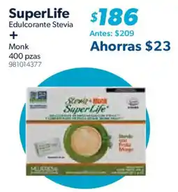 Sam's Club SuperLife edulcorante stevia + monk oferta