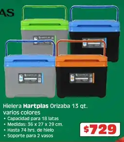 Soriana Híper Hartplas hielera orizaba 13 qt. varios colores oferta