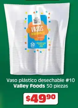 Soriana Híper Valley foods vaso plástico desechable oferta
