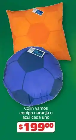 Soriana Híper Cojín vamos equipo naranja o azul cada uno oferta