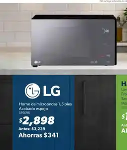 Sam's Club LG horno de microondas 1.5 pies oferta