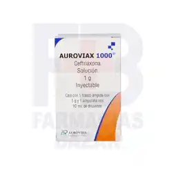 Farmacias Bazar CEFTRIAXONA 1GR IV SOLUCION INYECTABLE FRASCO AMPULA AUROVIDA oferta