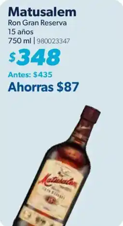 Sam's Club Matusalem Ron Gran Reserva 15 años oferta