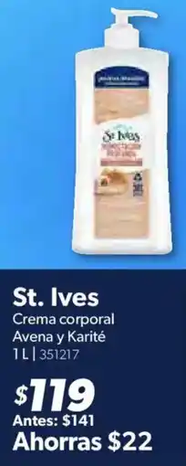 Sam's Club St. Ives crema corporal oferta