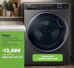 Sam's Club Haier lavasecadora carga frontal 12 kg oferta