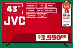 Soriana Híper Jvc smart tv 43" oferta