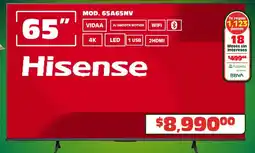 Soriana Híper Hisense smart tv 65" oferta