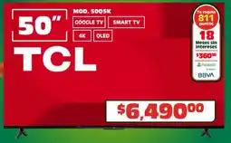 Soriana Híper Tclsmart tv 50" oferta