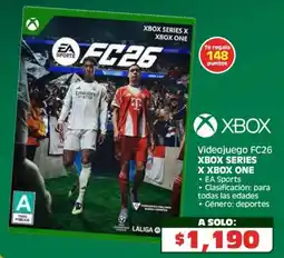 Soriana Híper Xbox videojuego fc26 oferta