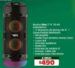Soriana Híper Vios bocina 2*4" vs-44 inalámbrica oferta