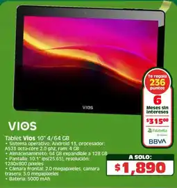 Soriana Híper Vios tablet 10" oferta