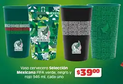 Soriana Híper Fifa vaso cervecero selección mexicana verde, negro rojo oferta
