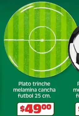 Soriana Híper Plato trinche melamina cancha futbol oferta