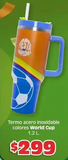 Soriana Híper World cup termo acero inoxidable colores oferta